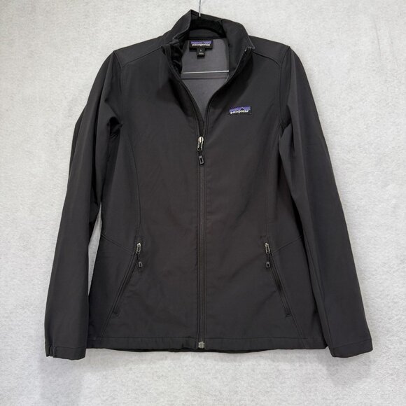 Patagonia Jacket Womens Small Black Softshell Full Zip Lined Pockets Outdoor - Picture 1 of 11